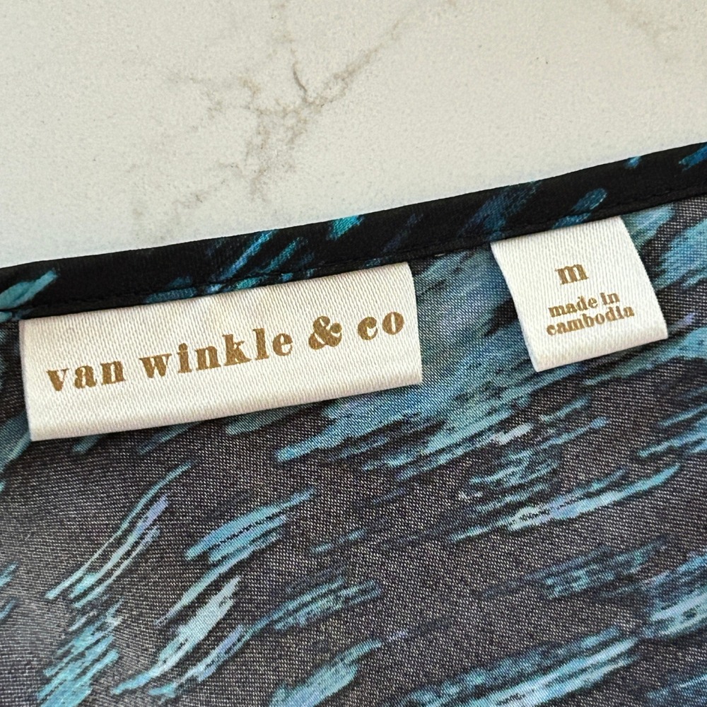Van Winkle & Co Satin Sleeveless V-Neck Maxi Chemise Dress - Size M - Picture 7 of 8